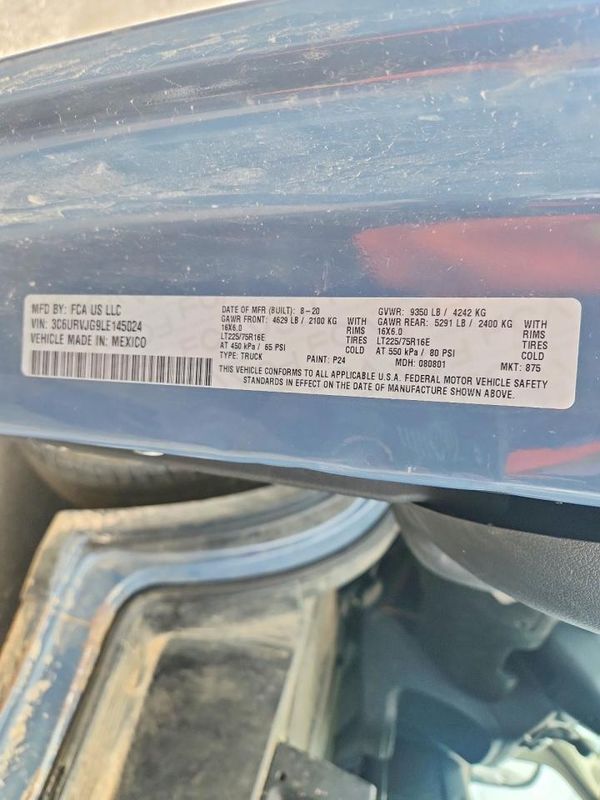 2020 RAM PROMASTER 3500 VF