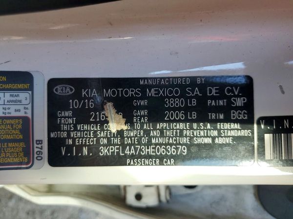 2017 KIA FORTE LX Popular, S