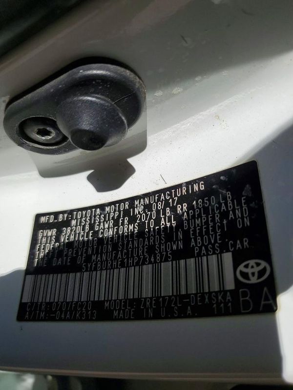 2017 TOYOTA COROLLA