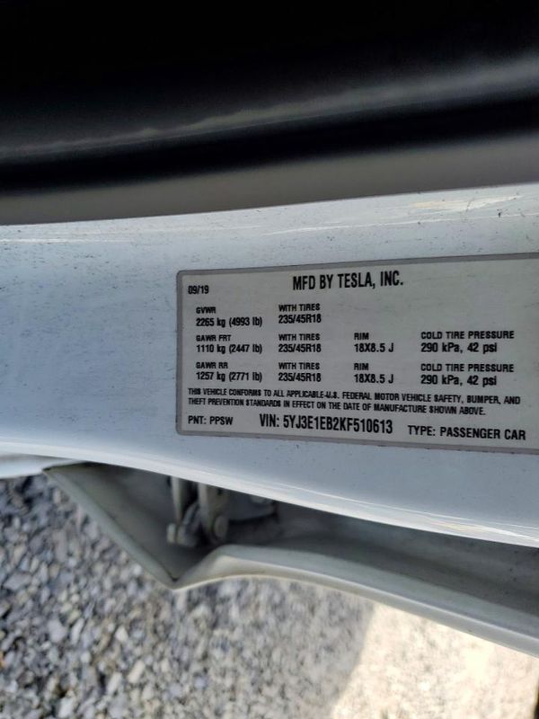 2019 TESLA MODEL 3