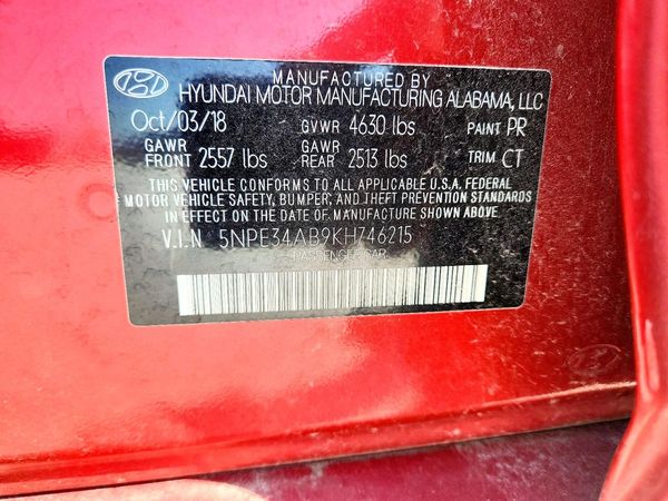 2019 HYUNDAI SONATA