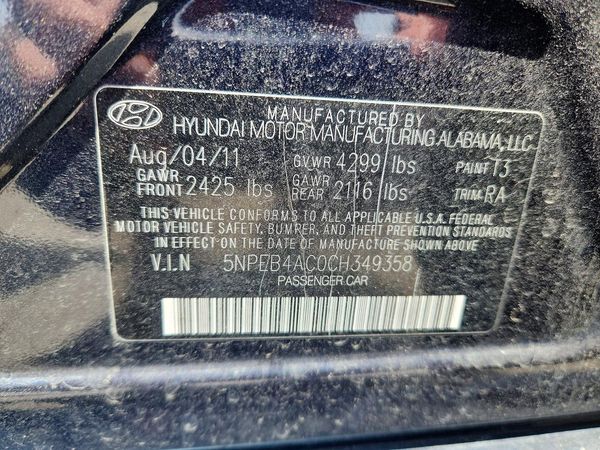 2012 HYUNDAI SONATA Middle-low level