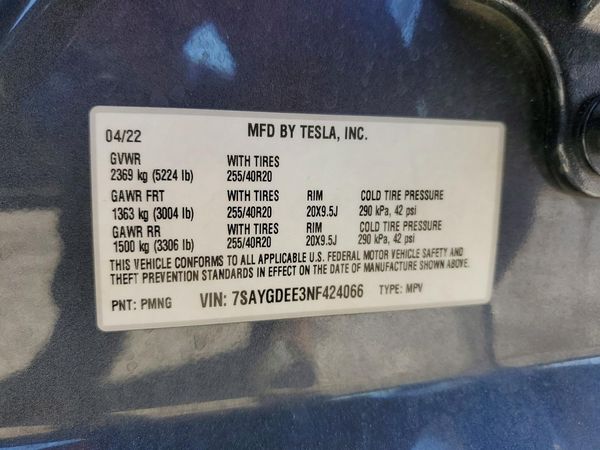 2022 TESLA MODEL Y