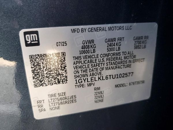 2026 CADILLAC ESCALADE IQ Sport 1 — VINS