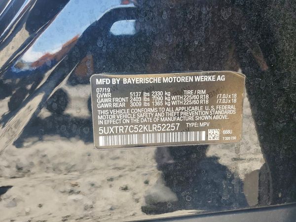 2019 BMW X3 sDrive30i — VINS