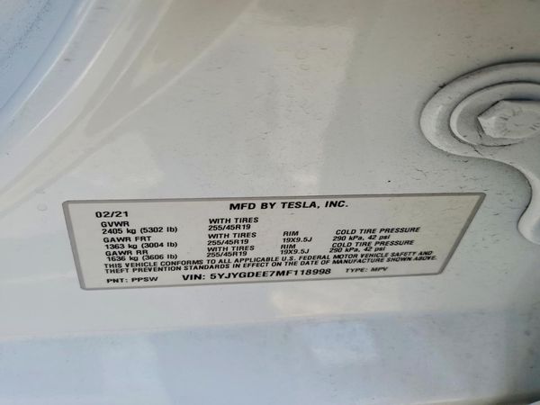 2021 TESLA MODEL Y