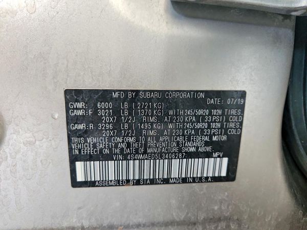 2020 SUBARU ASCENT Premium 8+ES+KA+M/R+NAVI