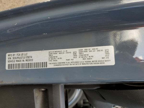 2020 RAM PROMASTER 3500 VF