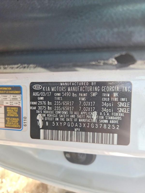 2018 KIA SORENTO