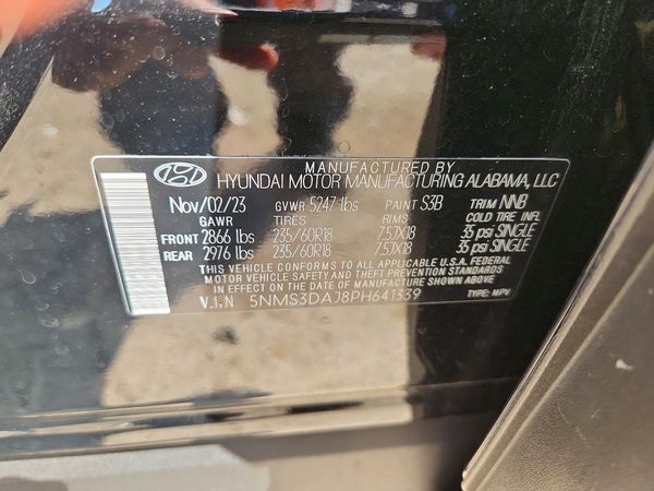 2023 HYUNDAI SANTA FE SEL Premium — VINS