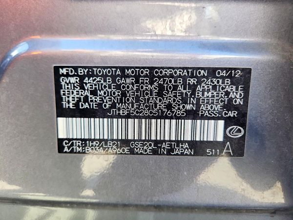 2012 LEXUS IS 250