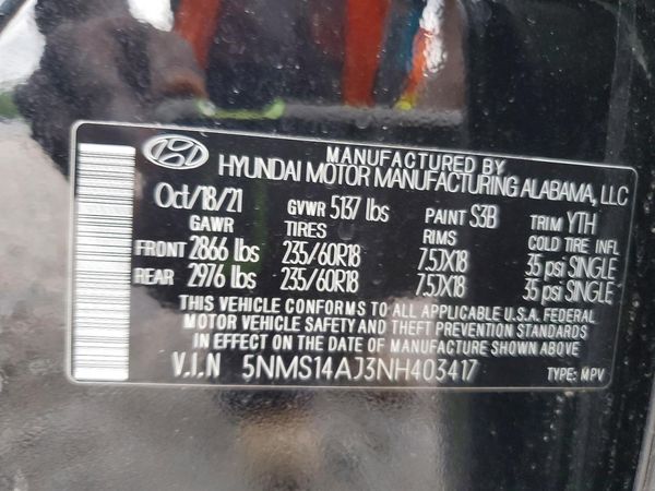 2022 HYUNDAI SANTA FE SE
