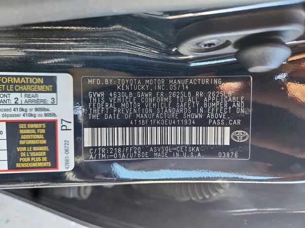 2014 TOYOTA CAMRY