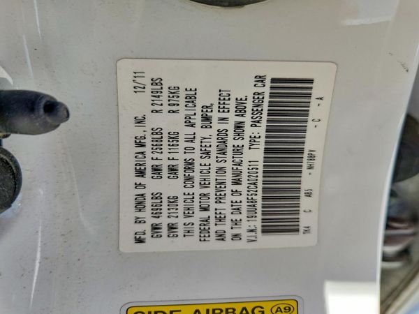2012 ACURA TL TECH — VINS
