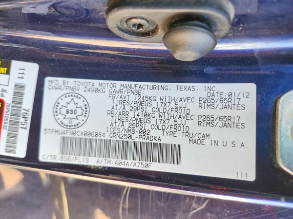 2012 TOYOTA TACOMA