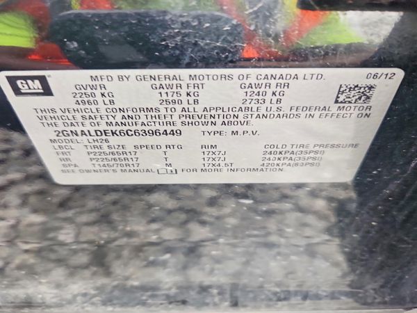 2012 CHEVROLET EQUINOX 1LT