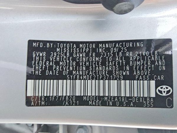 2026 TOYOTA COROLLA LE