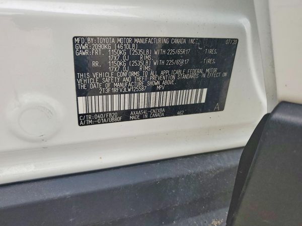 2020 TOYOTA RAV4 LE — VINS