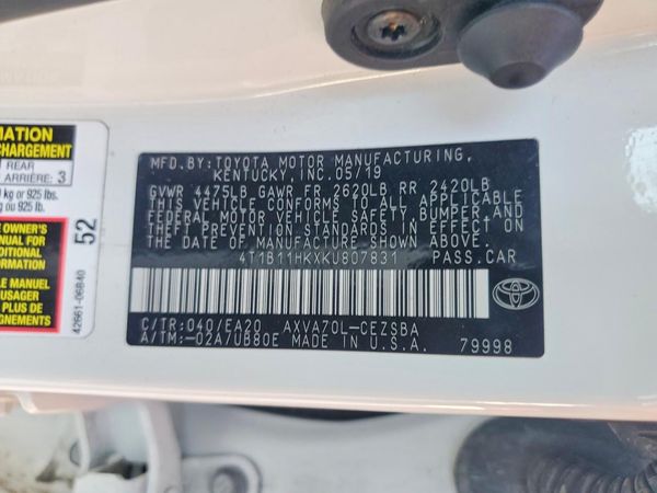 2019 TOYOTA CAMRY L/LE/SE/XLE