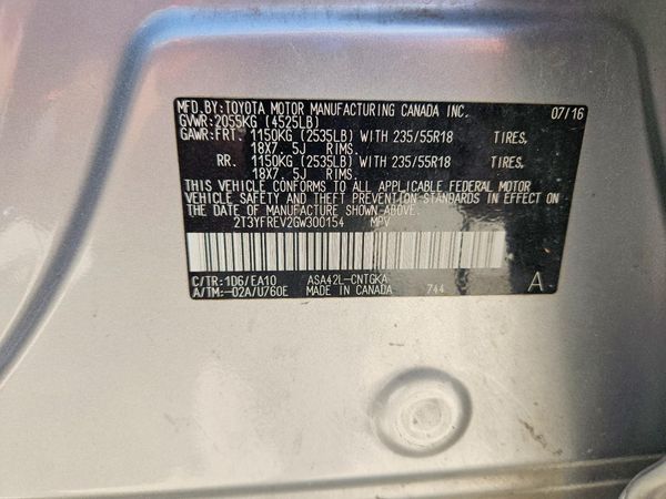 2016 TOYOTA RAV4 Limited (G Grade)
