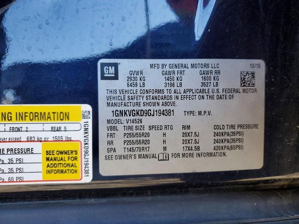2016 CHEVROLET TRAVERSE 1LT