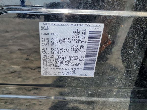2020 NISSAN PATHFINDER