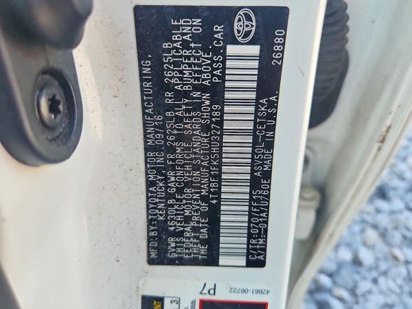2017 TOYOTA CAMRY LE/SE/XLE/XSE