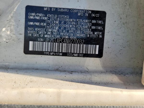 2022 SUBARU CROSSTREK