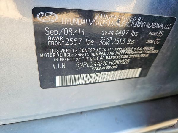 2015 HYUNDAI SONATA SE, ECO