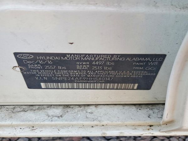 2017 HYUNDAI SONATA SE, Eco