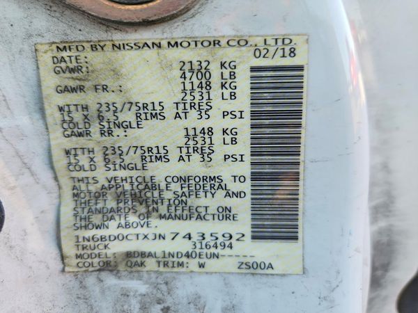 2018 NISSAN FRONTIER