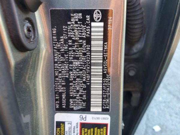 2012 TOYOTA CAMRY