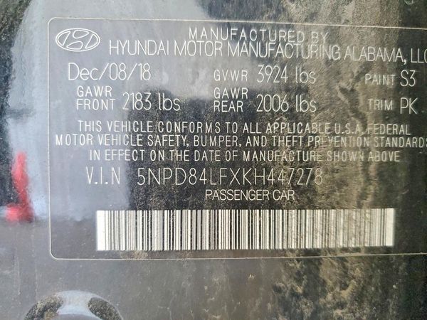 2019 HYUNDAI ELANTRA