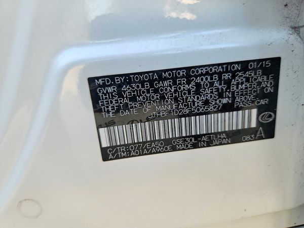 2015 LEXUS IS 250 — VINS