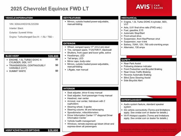 2025 CHEVROLET EQUINOX 1LT