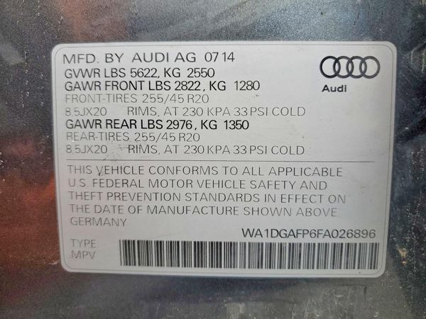 2015 AUDI Q5 S Line Premium Plus