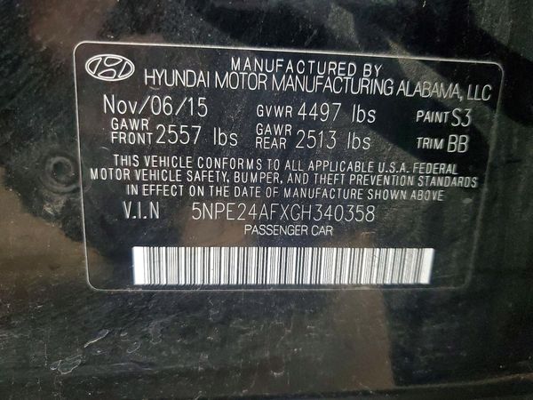 2016 HYUNDAI SONATA