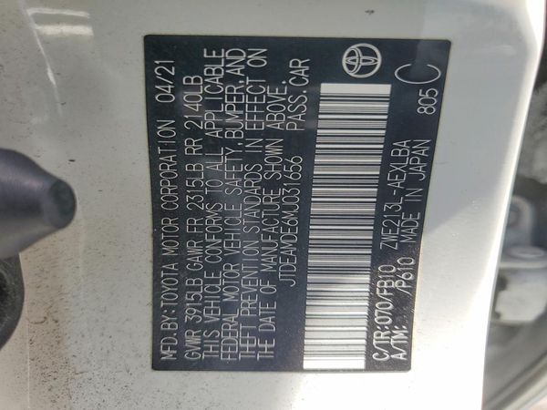 2021 TOYOTA COROLLA