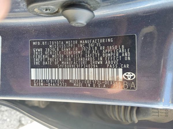 2015 TOYOTA COROLLA
