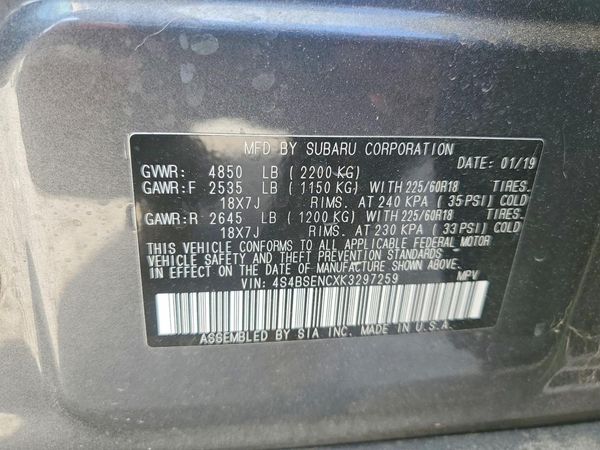 2019 SUBARU OUTBACK