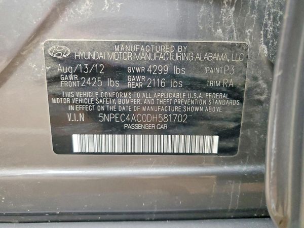 2013 HYUNDAI SONATA