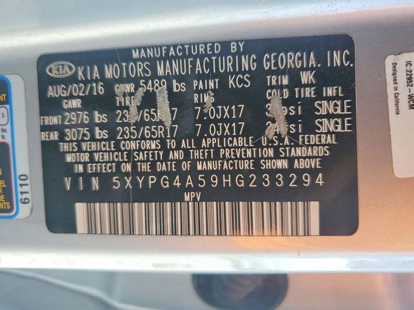 2017 KIA SORENTO