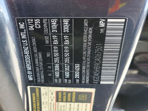 2012 MERCEDES-BENZ ML ML350 4-MATIC
