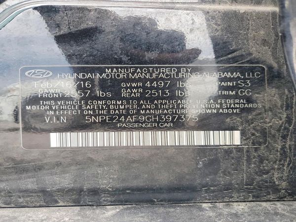 2016 HYUNDAI SONATA