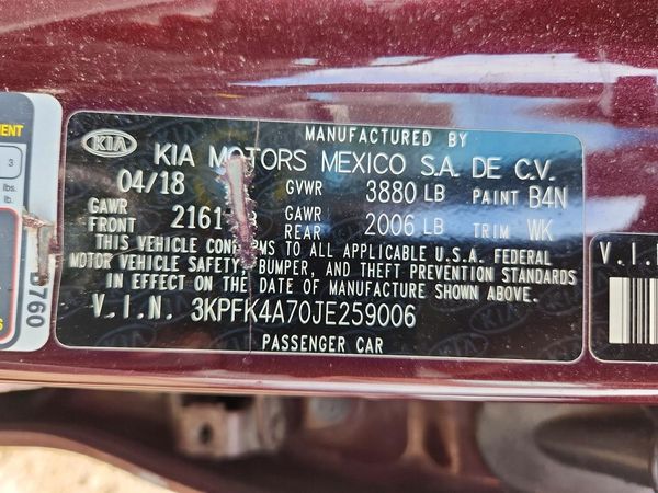 2018 KIA FORTE