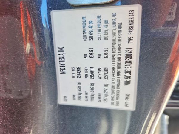 2019 TESLA MODEL 3