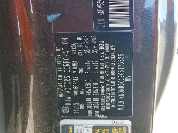 2016 KIA SEDONA LX - Middle-low