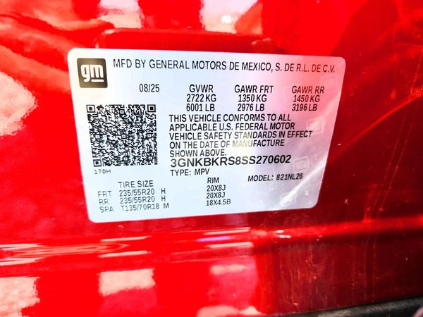 2025 CHEVROLET BLAZER RS — VINS