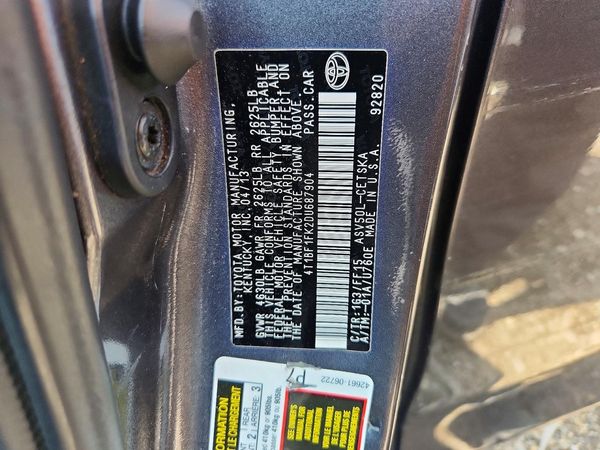 2013 TOYOTA CAMRY