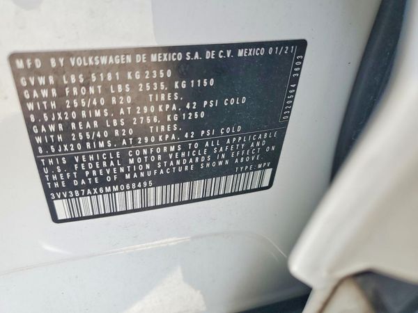 2021 VOLKSWAGEN TIGUAN SE, SE R-Line Black, SEL